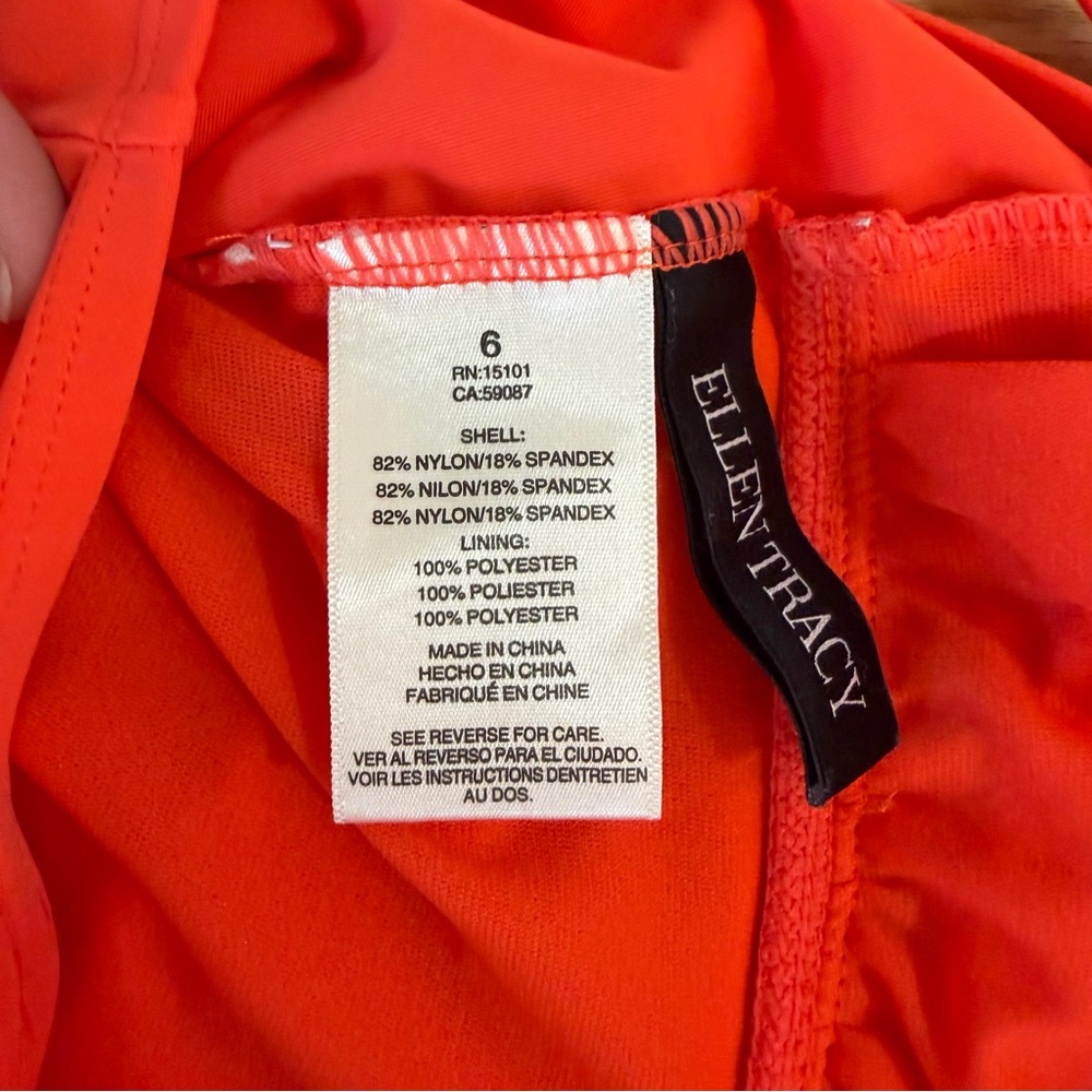 Ellen Tracy  Orange Flattering One-Piece Swimsuit - Picture 10 of 11